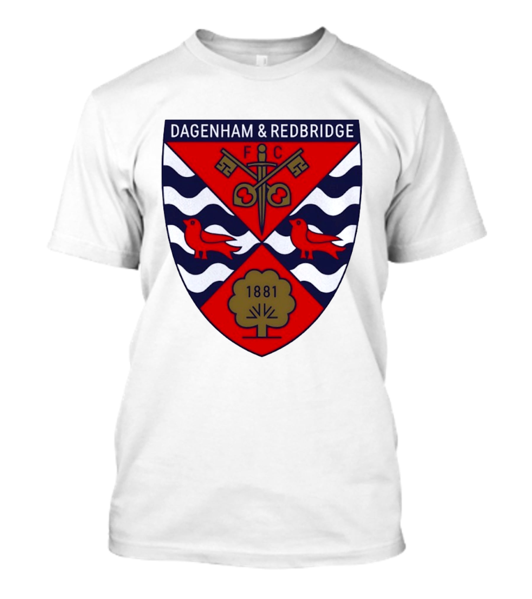 Dagenham Redbridge FC Crest 1881 Ravens Key Waves T-Shirt