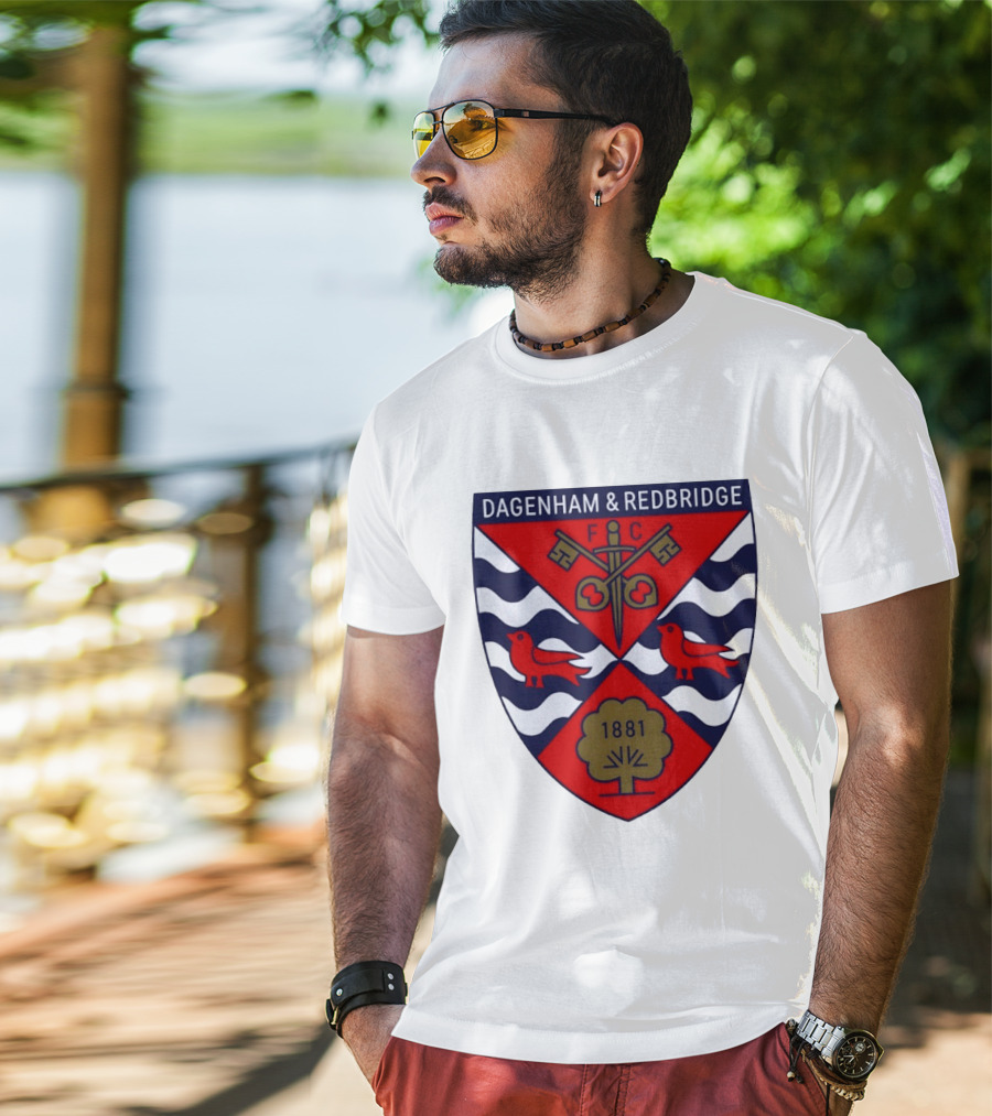 Dagenham Redbridge FC Crest 1881 Ravens Key Waves T-Shirt