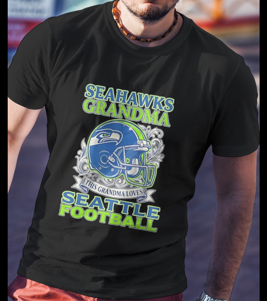 Seahawks Grandma Loves Seattle Football Helmet Seahawks Grandma T-Shirt
