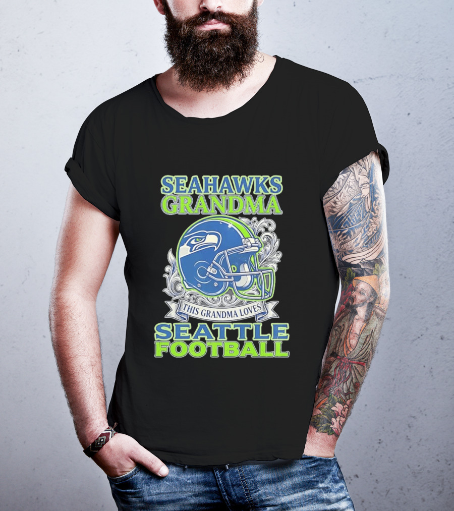 Seahawks Grandma Loves Seattle Football Helmet Seahawks Grandma T-Shirt