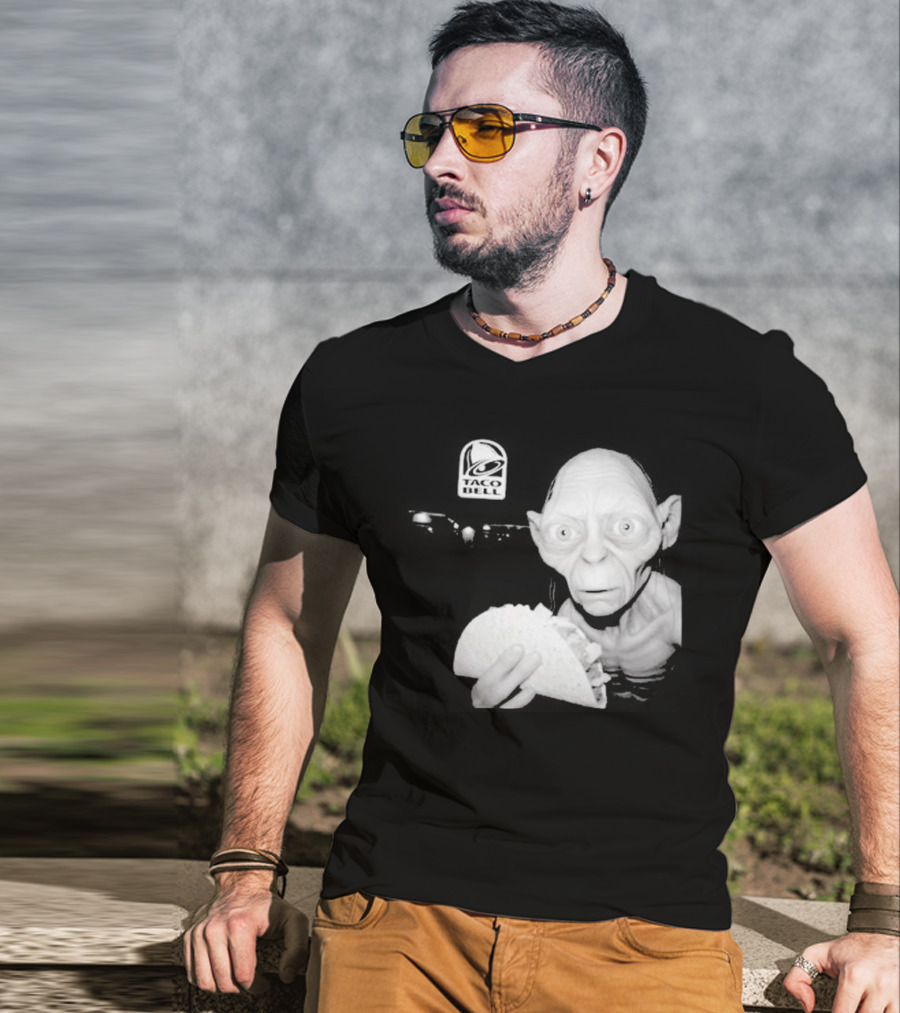 Gollum Taco Bell Mashup Middle Earth Eats Fast Food Iconic Fusion T-Shirt