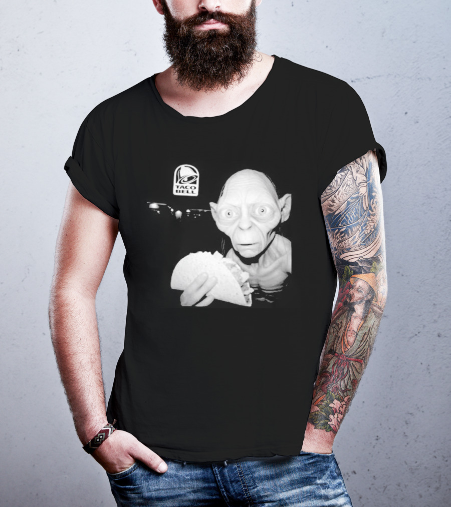 Gollum Taco Bell Mashup Middle Earth Eats Fast Food Iconic Fusion T-Shirt