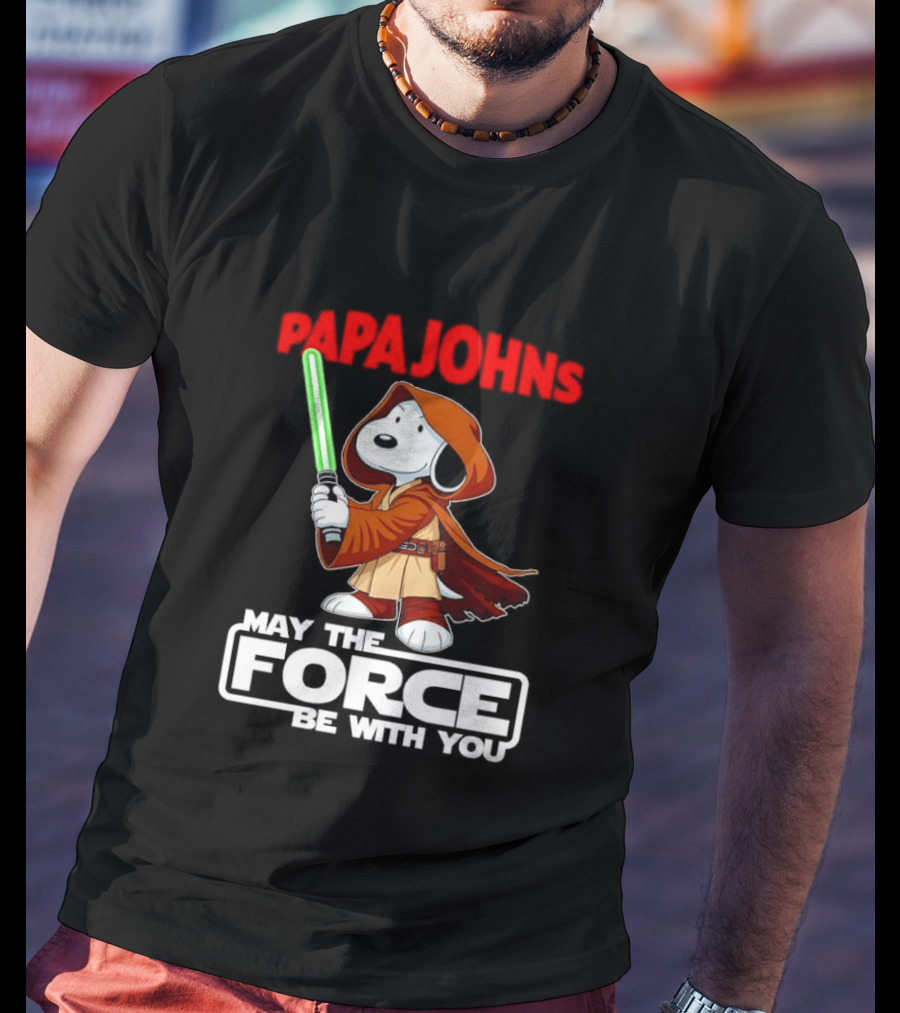 Snoopy Jedi Papa Johns May The Force Be With You Pizza Fan Favorite T-Shirt