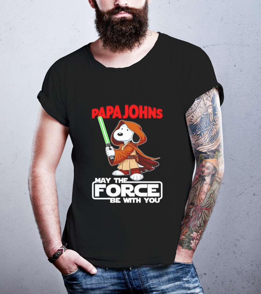 Snoopy Jedi Papa Johns May The Force Be With You Pizza Fan Favorite T-Shirt