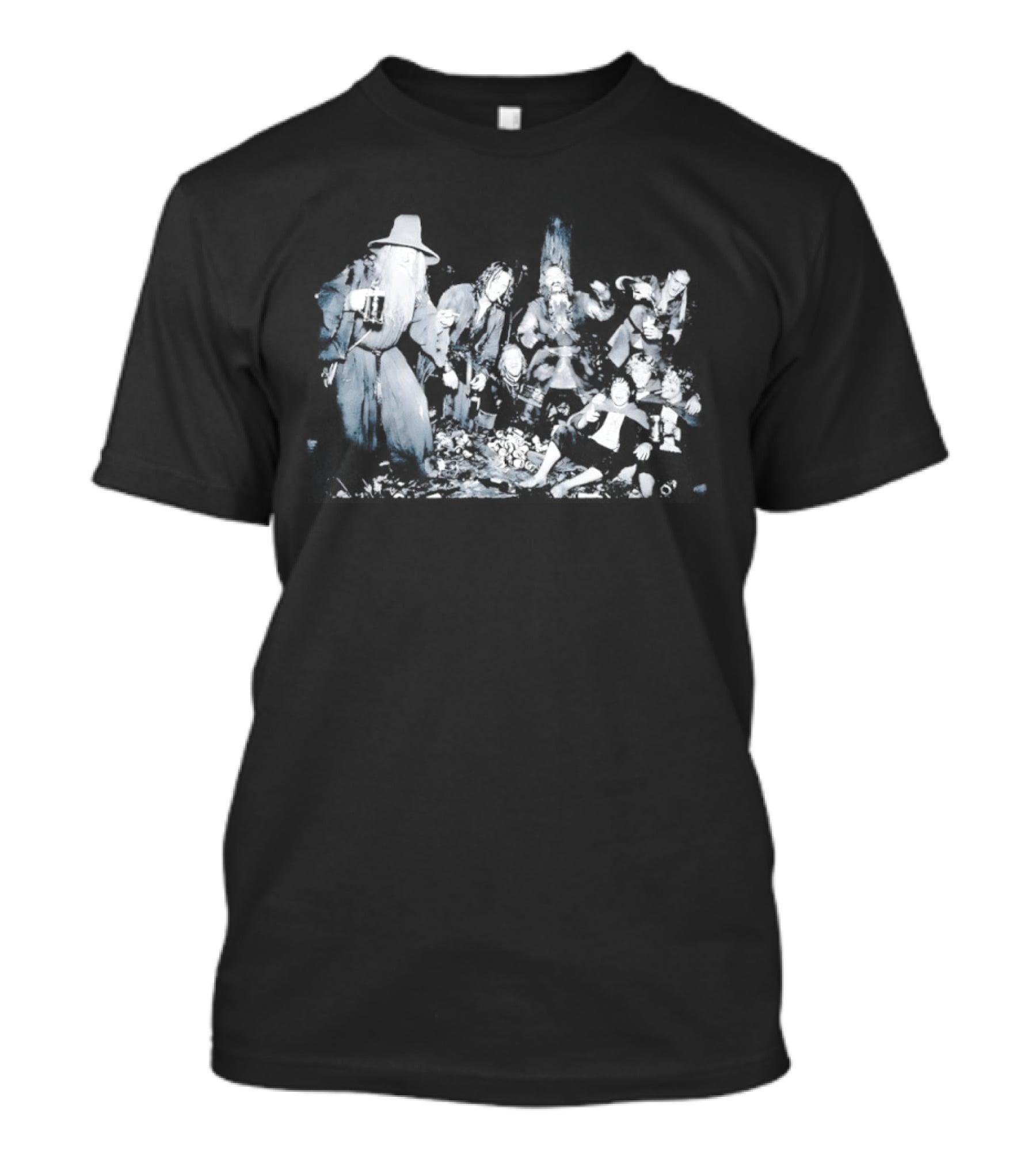 The Lord Of The Rings Fellowship Members Smoking Scene T-Shirt