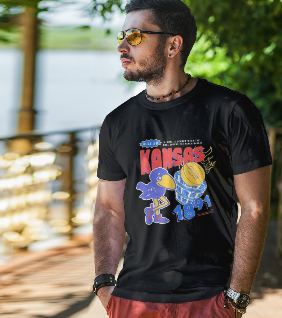 Rule #8 Kansas Jayhawks Basketball 1891 Big Jay T-Shirt