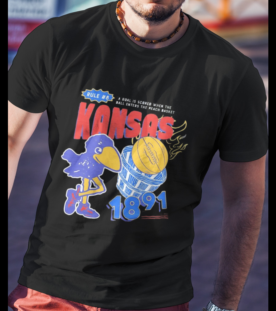 Rule #8 Kansas Jayhawks Basketball 1891 Big Jay T-Shirt
