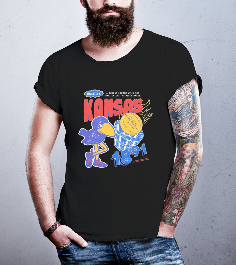 Rule #8 Kansas Jayhawks Basketball 1891 Big Jay T-Shirt