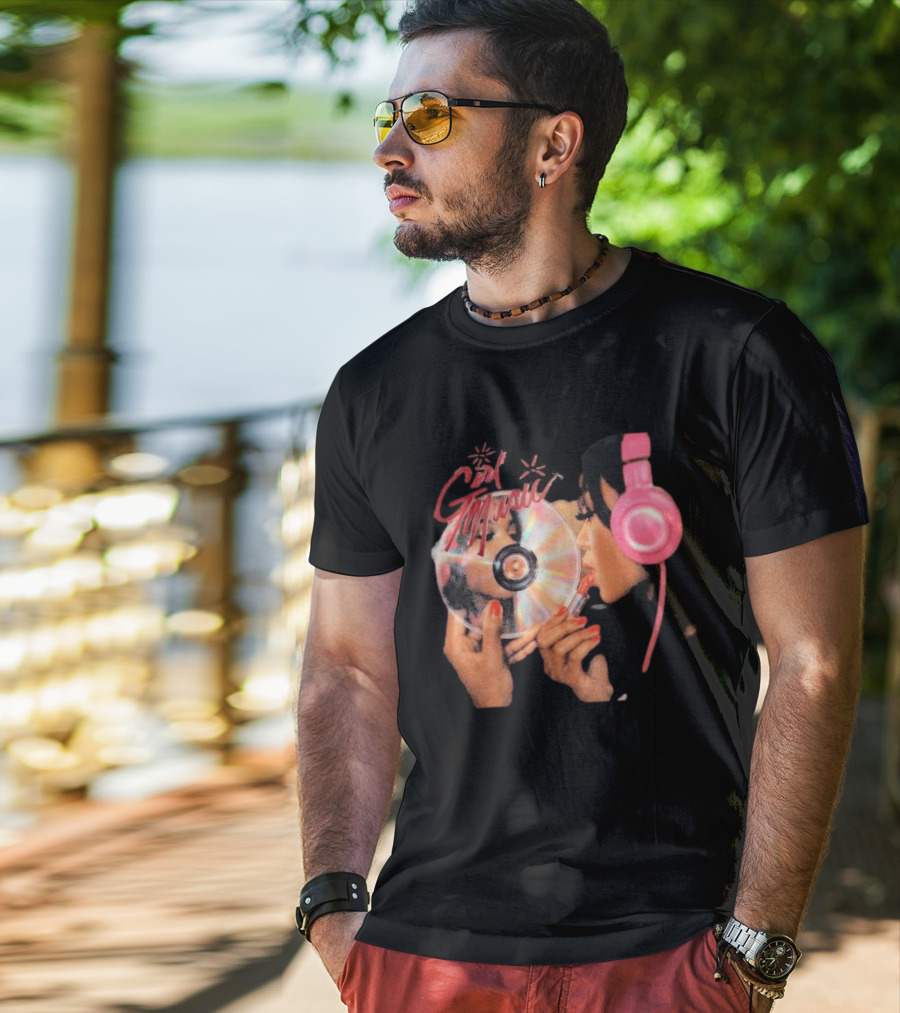 Girl Music Vol 1 EP Cover With Pink Headphones And CD T-Shirt