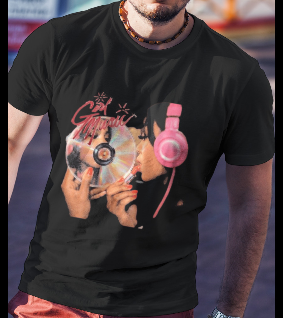 Girl Music Vol 1 EP Cover With Pink Headphones And CD T-Shirt
