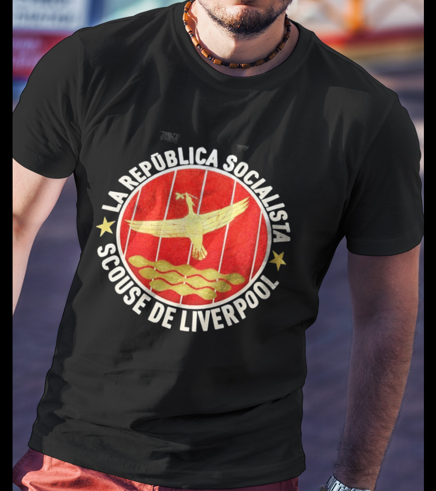 La Republica Socialista Scouse De Liverpool Bird And Waves Star T-Shirt