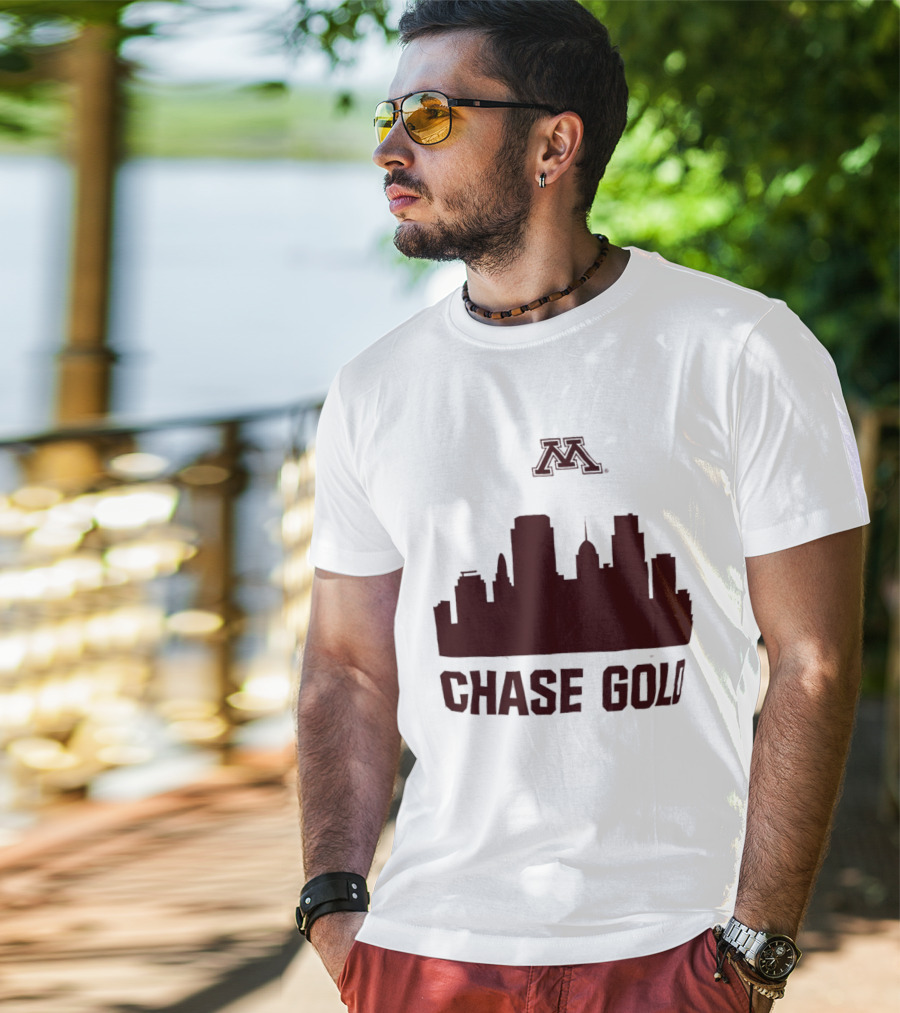 Minnesota Golden Gophers Chase Gold City Skyline T-Shirt