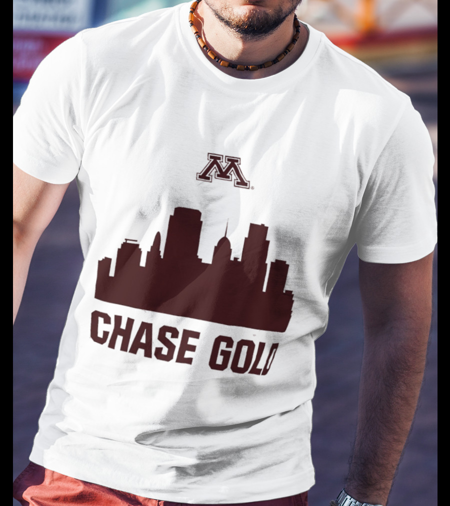 Minnesota Golden Gophers Chase Gold City Skyline T-Shirt