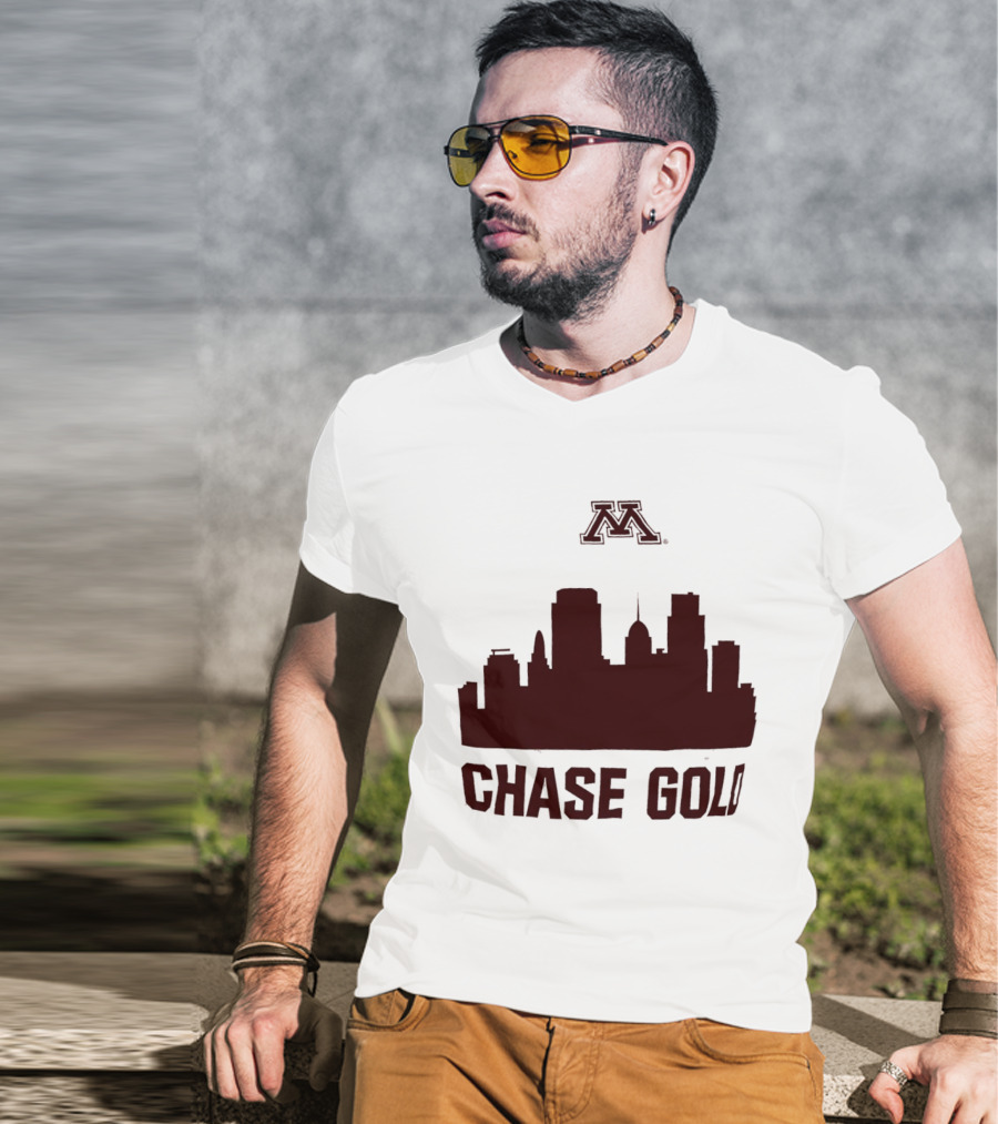 Minnesota Golden Gophers Chase Gold City Skyline T-Shirt