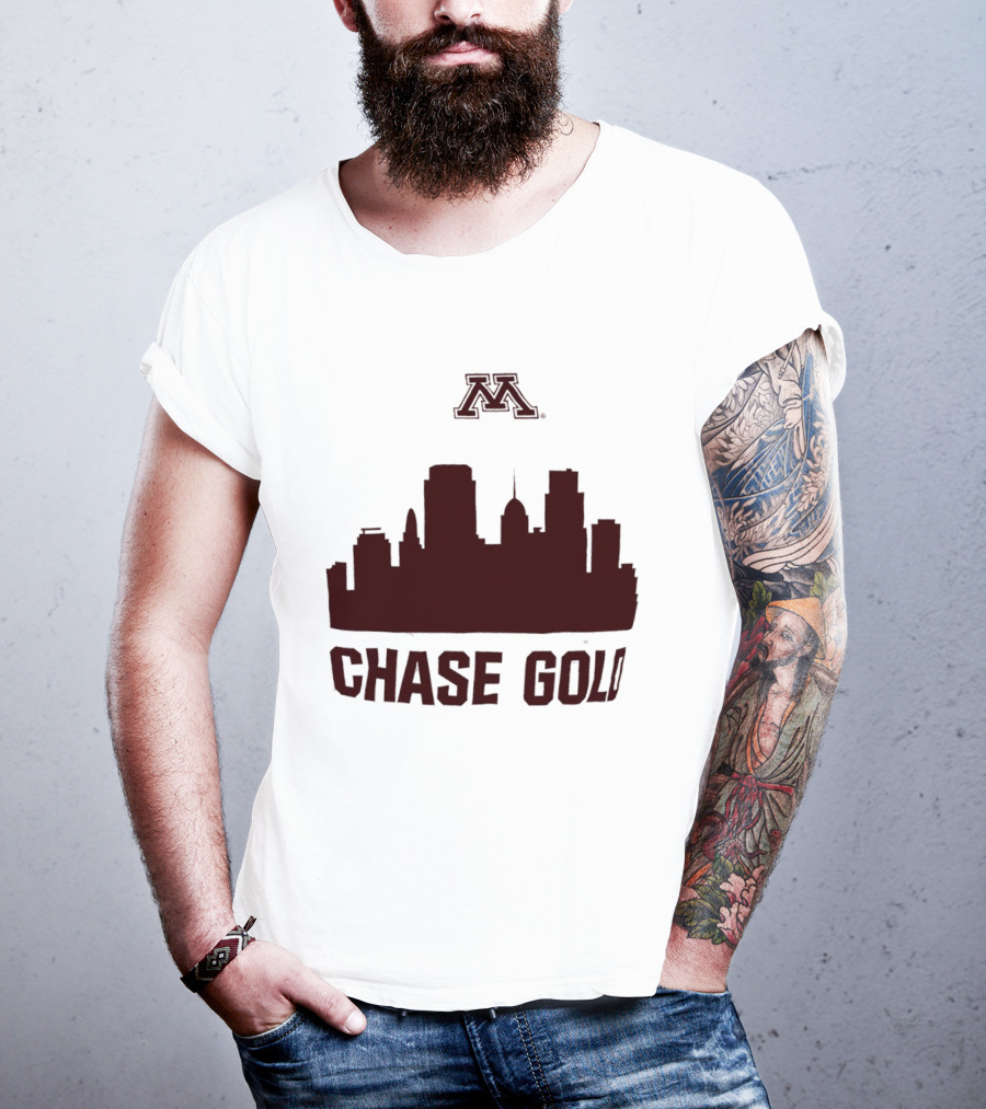 Minnesota Golden Gophers Chase Gold City Skyline T-Shirt