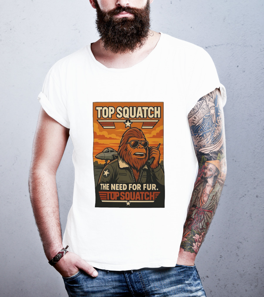 Top Squatch The Need For Fur Top Squatch Aviation T-Shirt