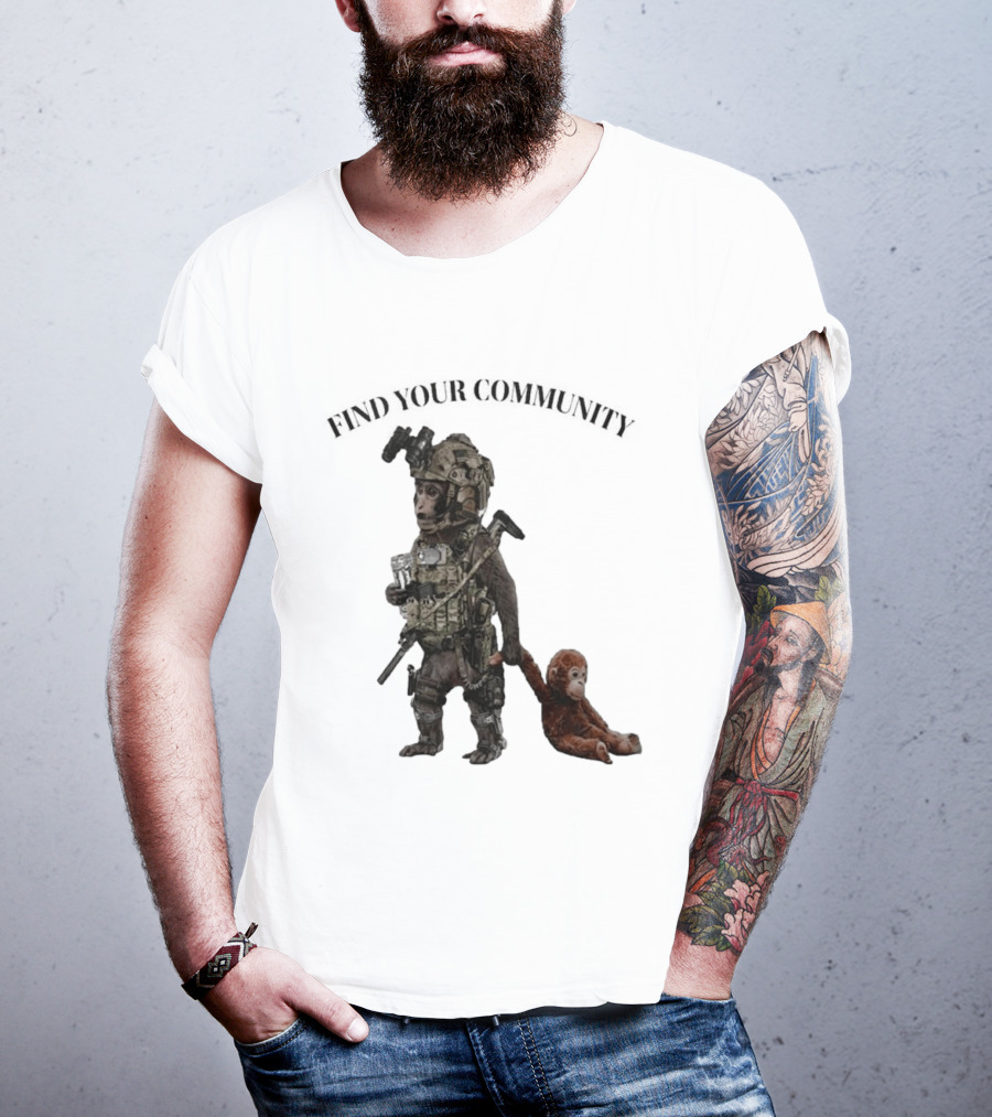 Tactical Punch The Monkey Find Your Community Military Humor T-Shirt