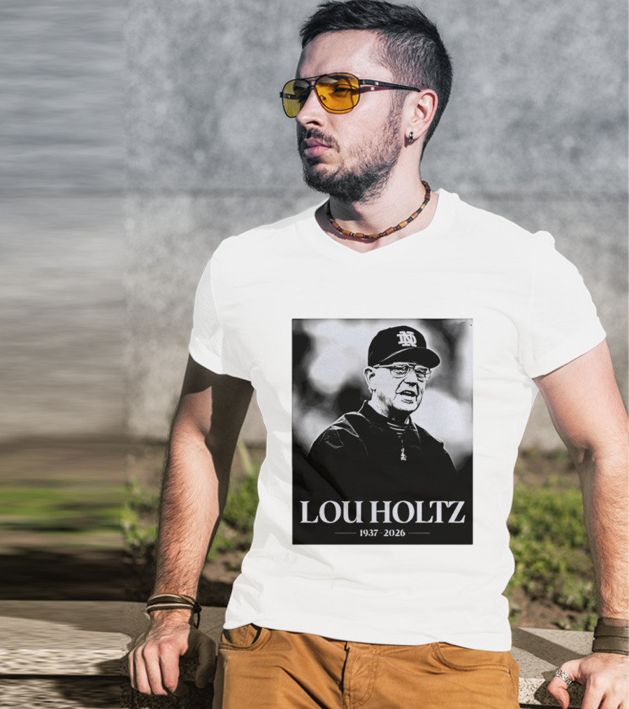 Lou Holtz 1937 2026 Notre Dame Coach Memorial T-Shirt