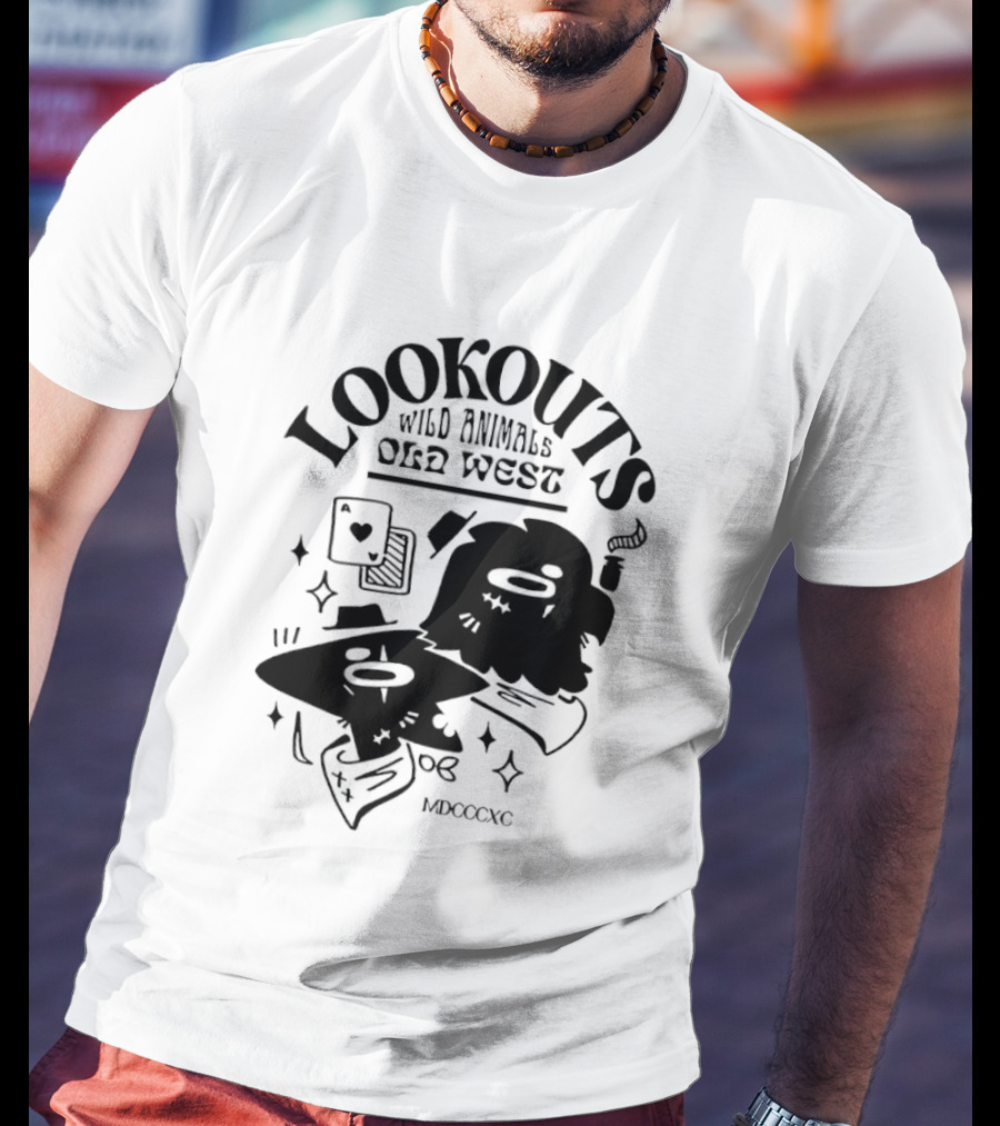 Lookouts Wild Animals Old West Card Game MDCCCXC T-Shirt