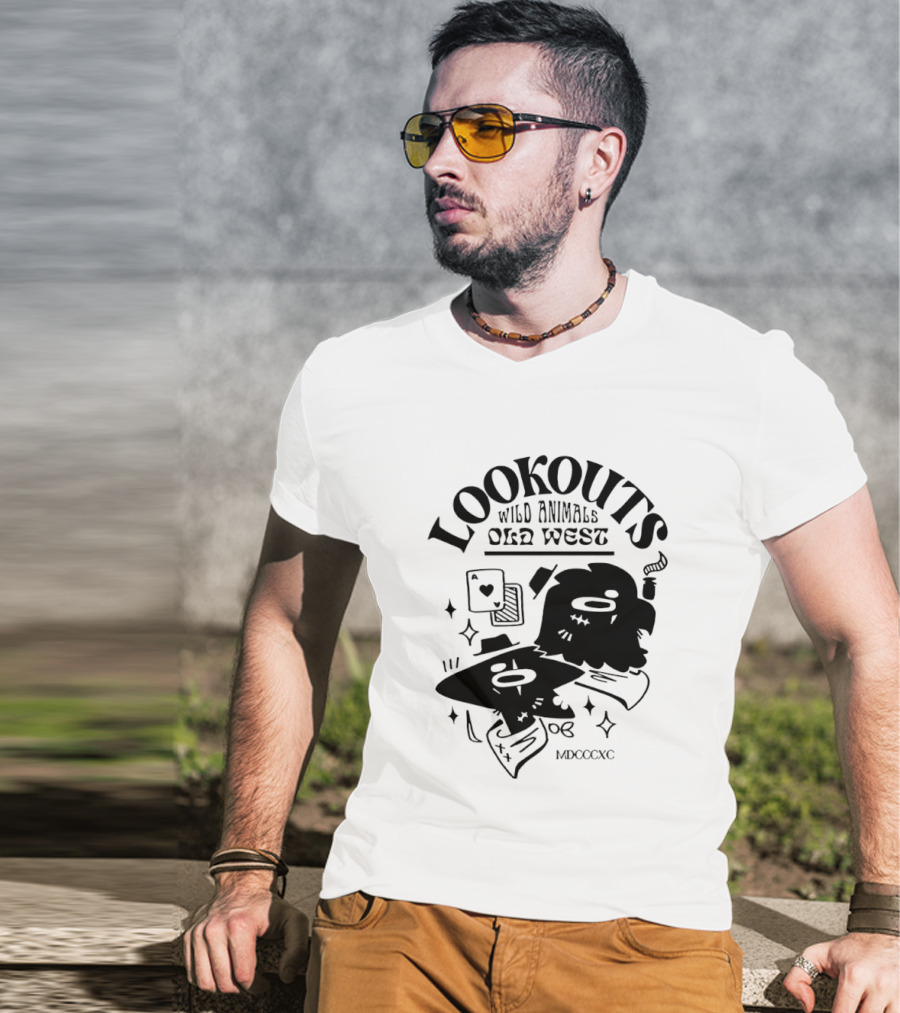 Lookouts Wild Animals Old West Card Game MDCCCXC T-Shirt
