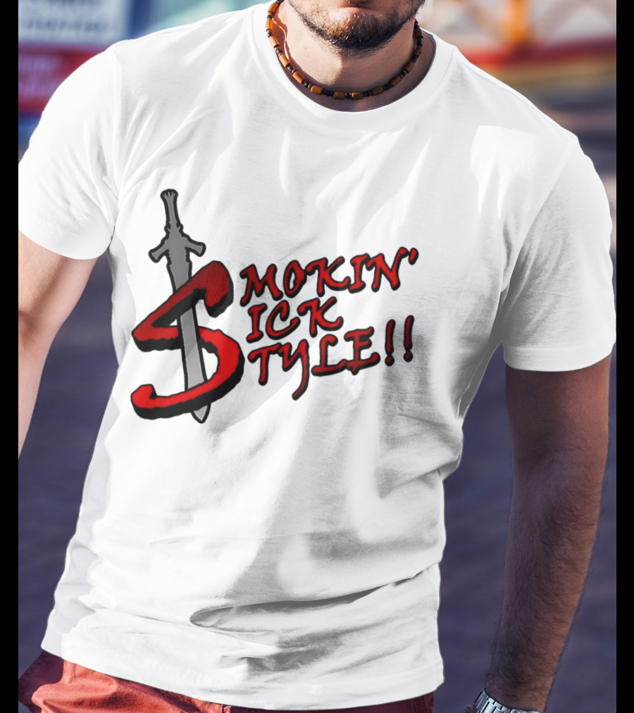 Smokin Sick Style Sword Motif T-Shirt