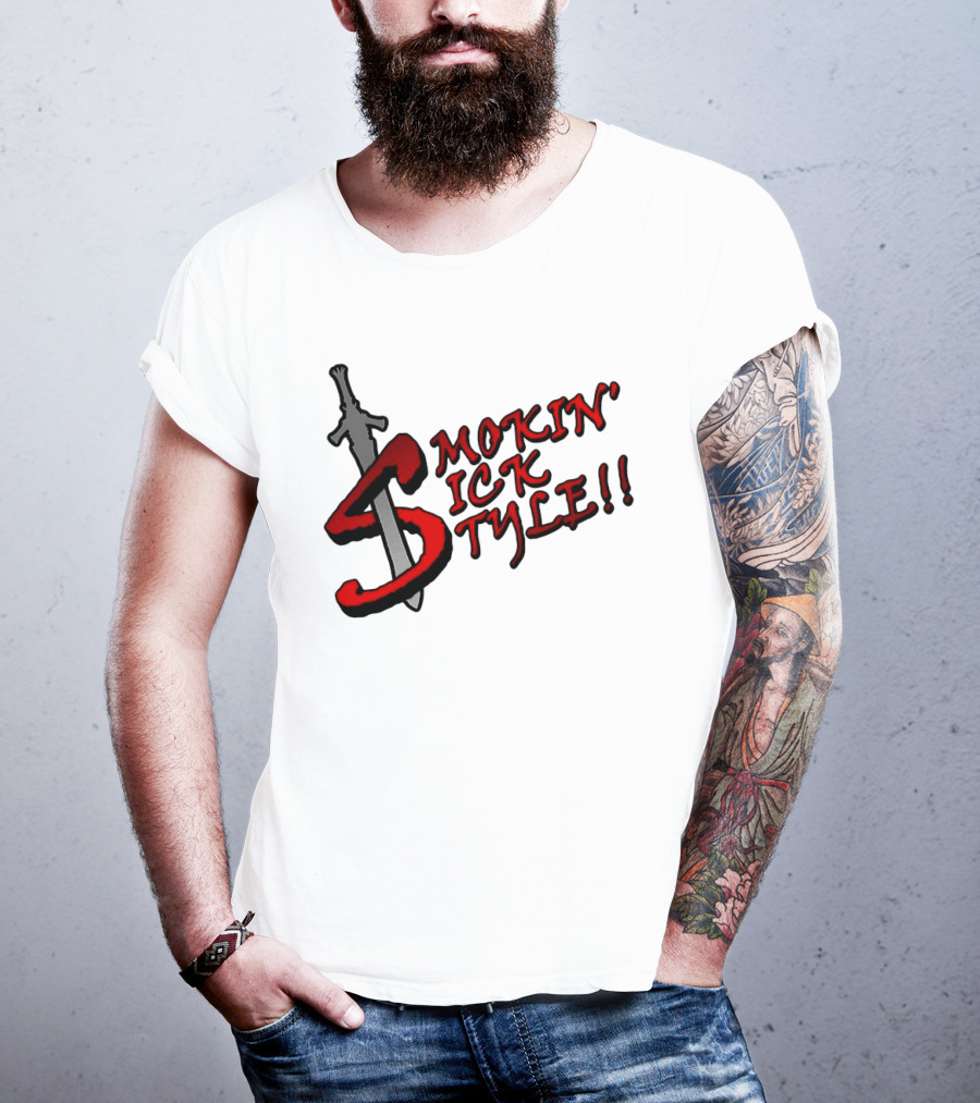 Smokin Sick Style Sword Motif T-Shirt