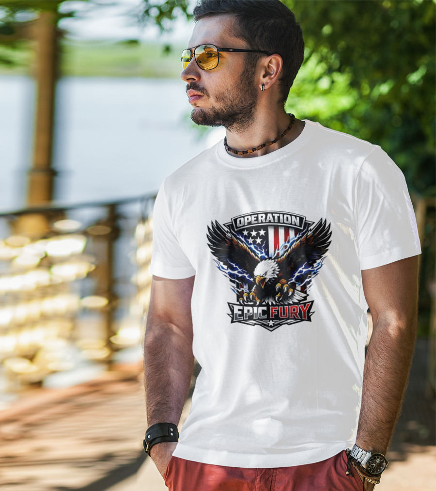 Operation Epic Fury Eagle American Flag Power T-Shirt