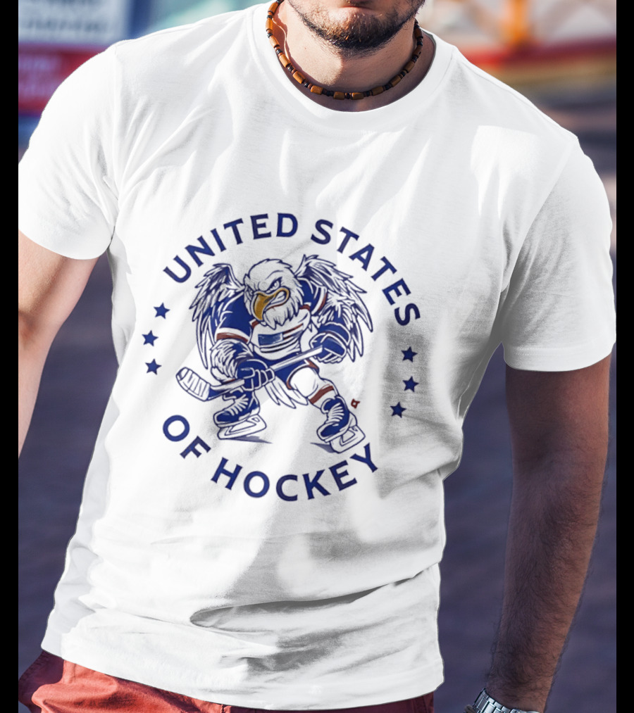 United States Of Hockey Eagle Player Stars T-Shirt