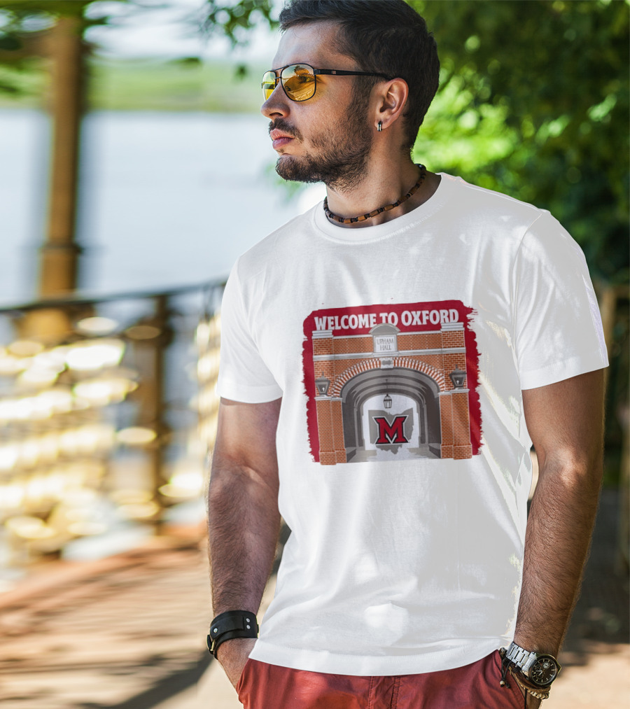 Miami RedHawks Upham Hall Welcome To Oxford T-Shirt