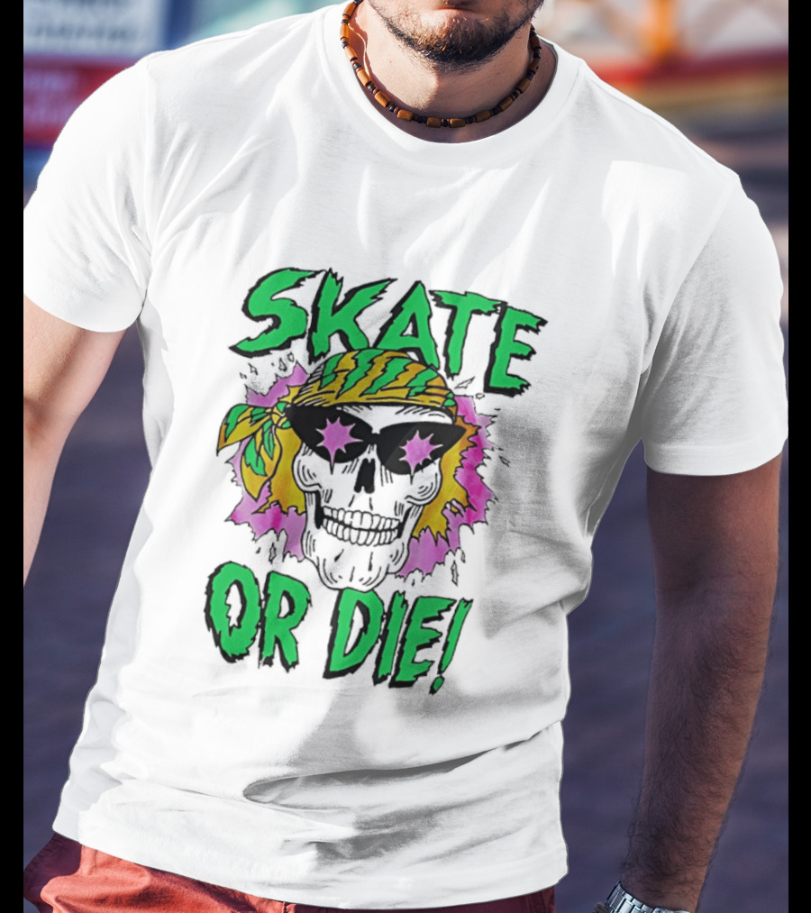 Stranger Things Season 4 Skate Or Die Skull Bandana Sunglasses T-Shirt