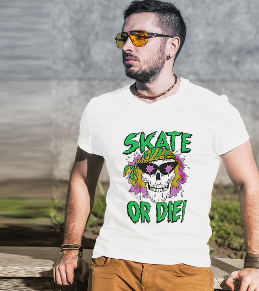 Stranger Things Season 4 Skate Or Die Skull Bandana Sunglasses T-Shirt