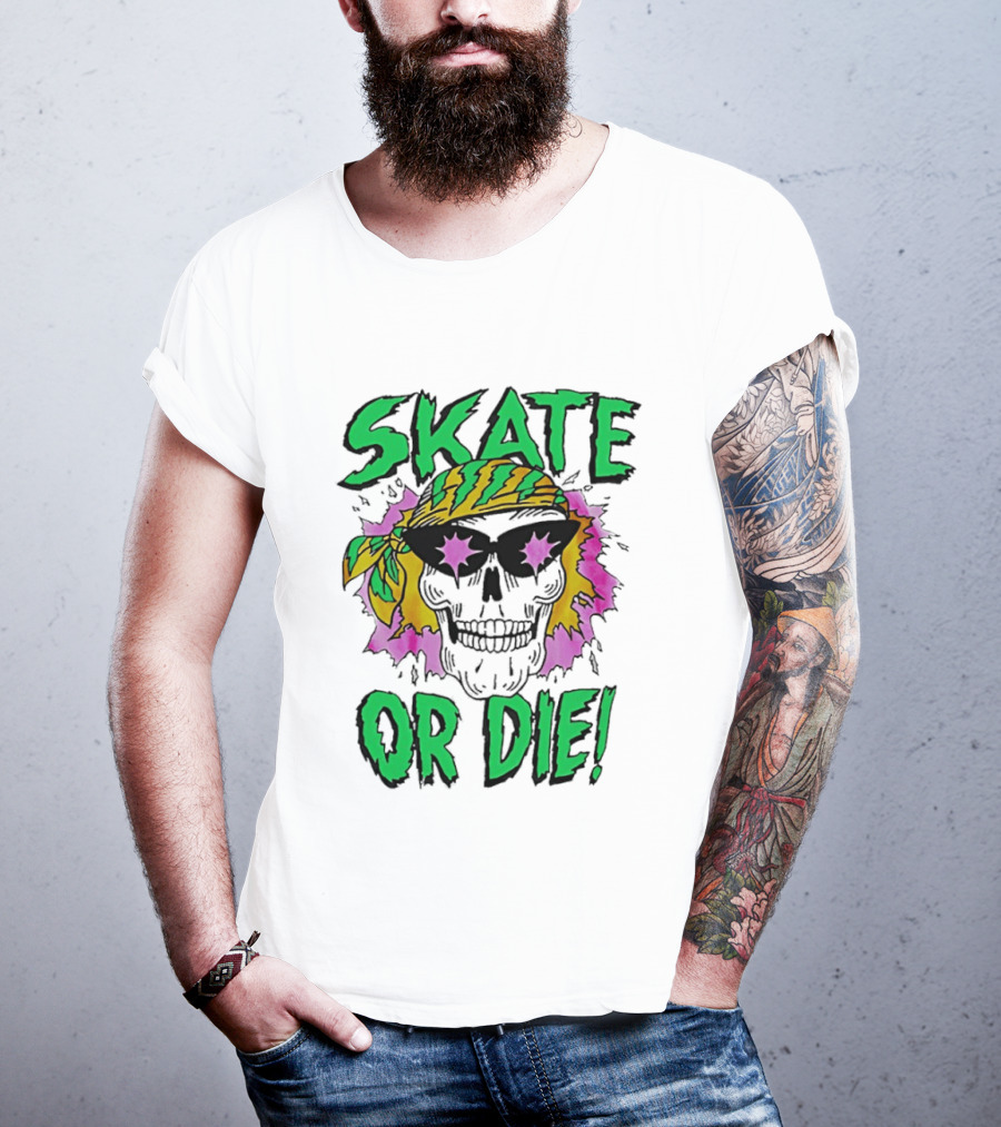Stranger Things Season 4 Skate Or Die Skull Bandana Sunglasses T-Shirt