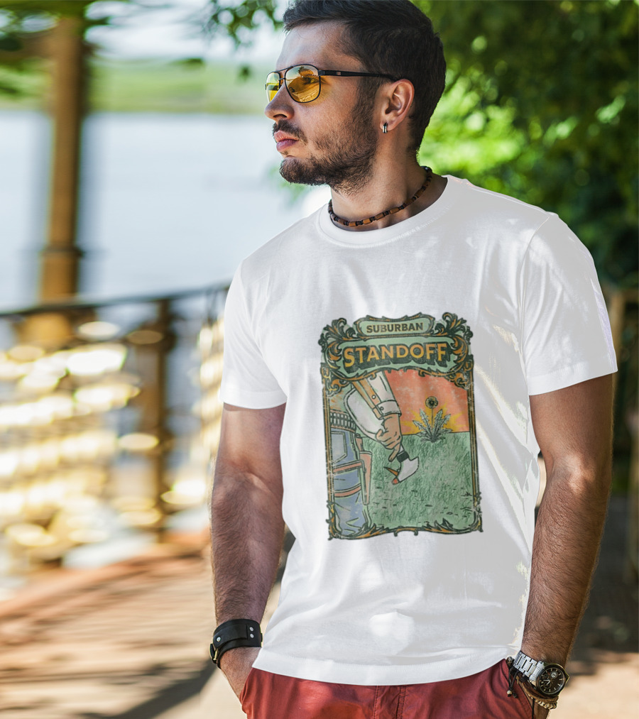 Suburban Standoff Wild West Duel Scene T-Shirt