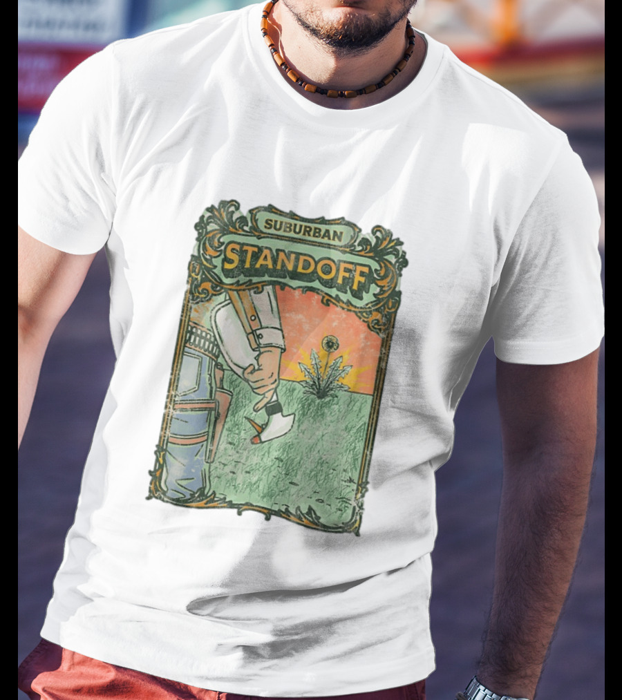 Suburban Standoff Wild West Duel Scene T-Shirt