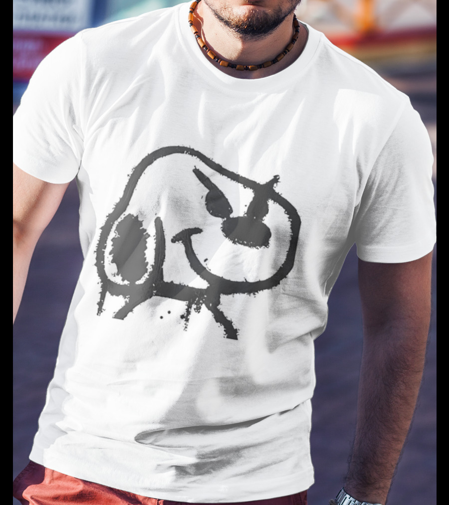 Snoopy Minimalist Outline Feeding Sketch T-Shirt