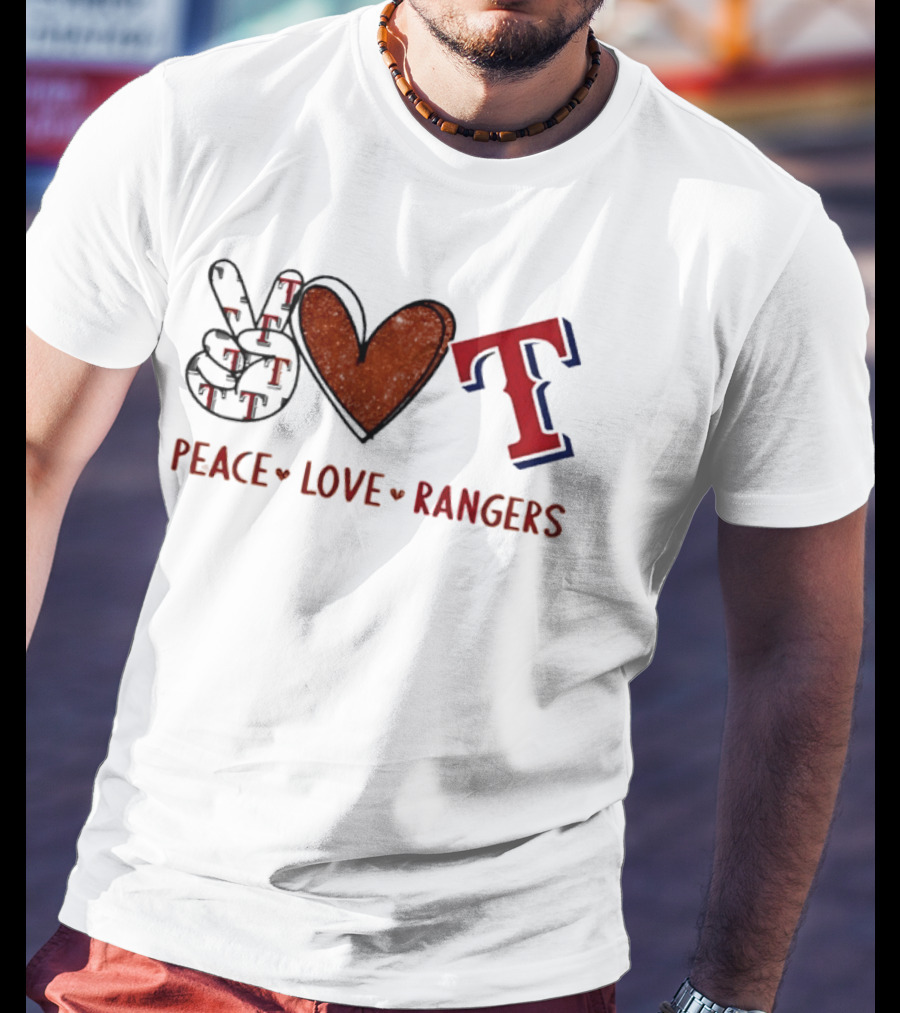 Peace Love Rangers Hand Sign Heart Shape T T-Shirt