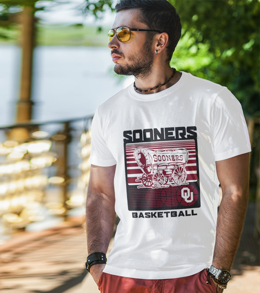 Sooners Basketball 1800s Wagon OU Staredown T-Shirt