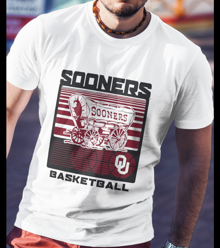 Sooners Basketball 1800s Wagon OU Staredown T-Shirt