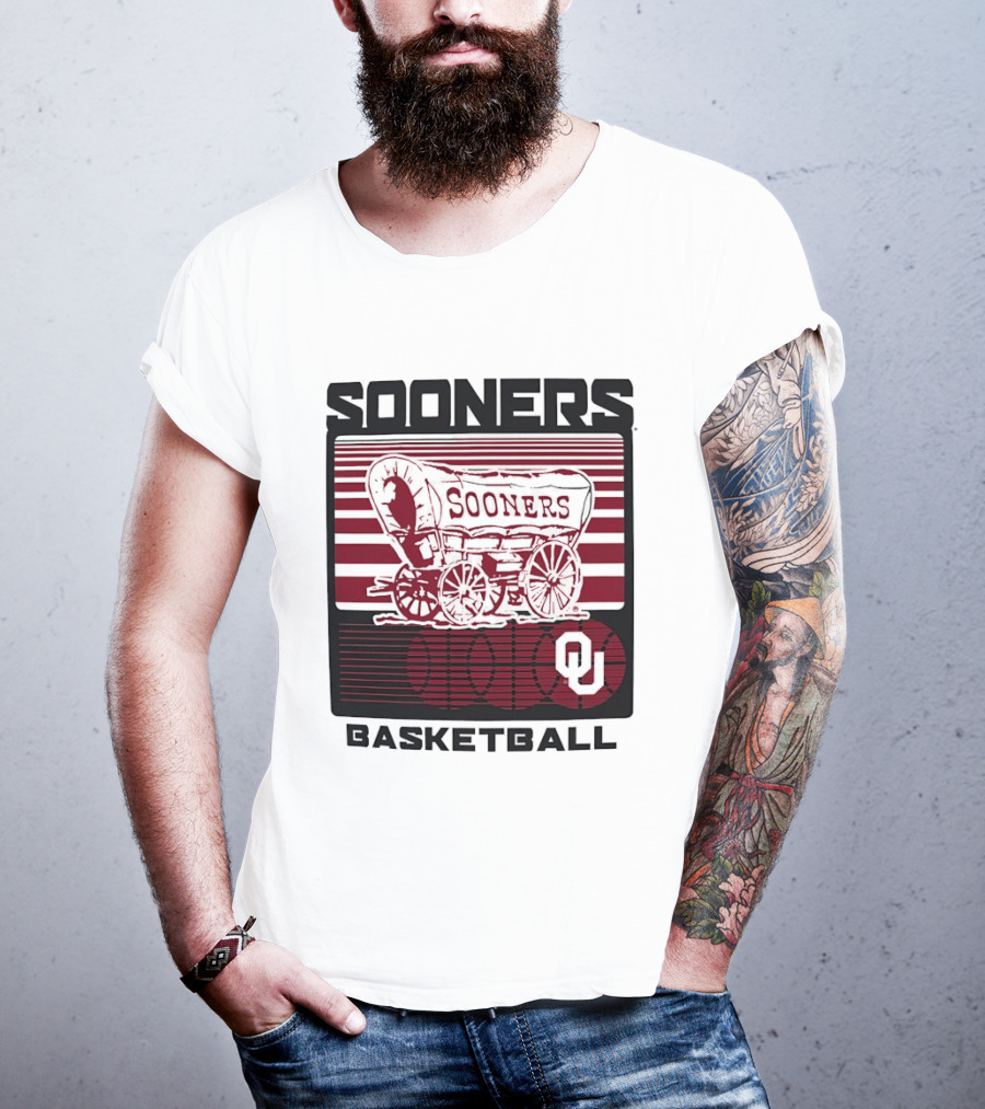 Sooners Basketball 1800s Wagon OU Staredown T-Shirt