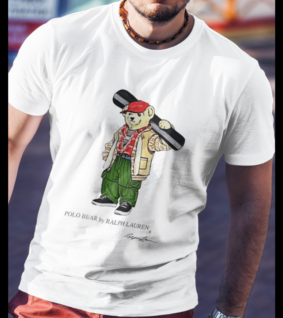 Polo Bear Ralph Lauren Vintage Outdoors Style Skier Fashion T-Shirt