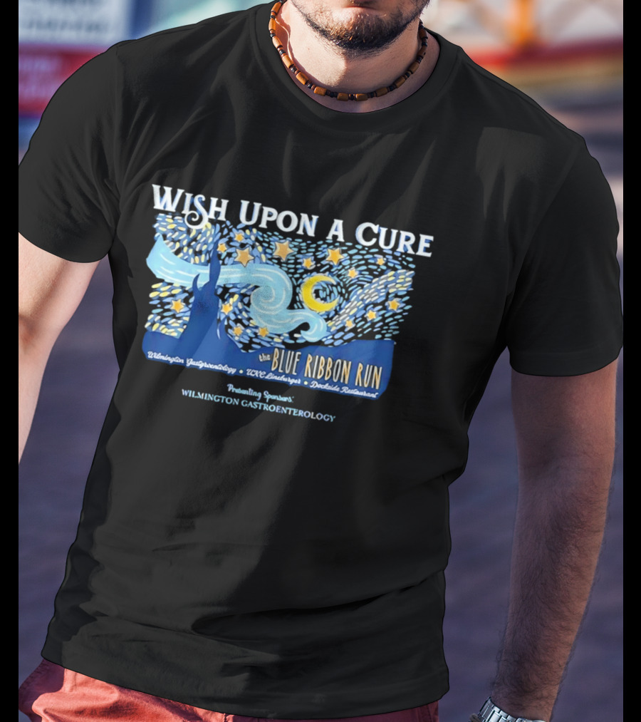 Wish Upon A Cure Blue Ribbon Run Wilmington Gastroenterology Event T-Shirt