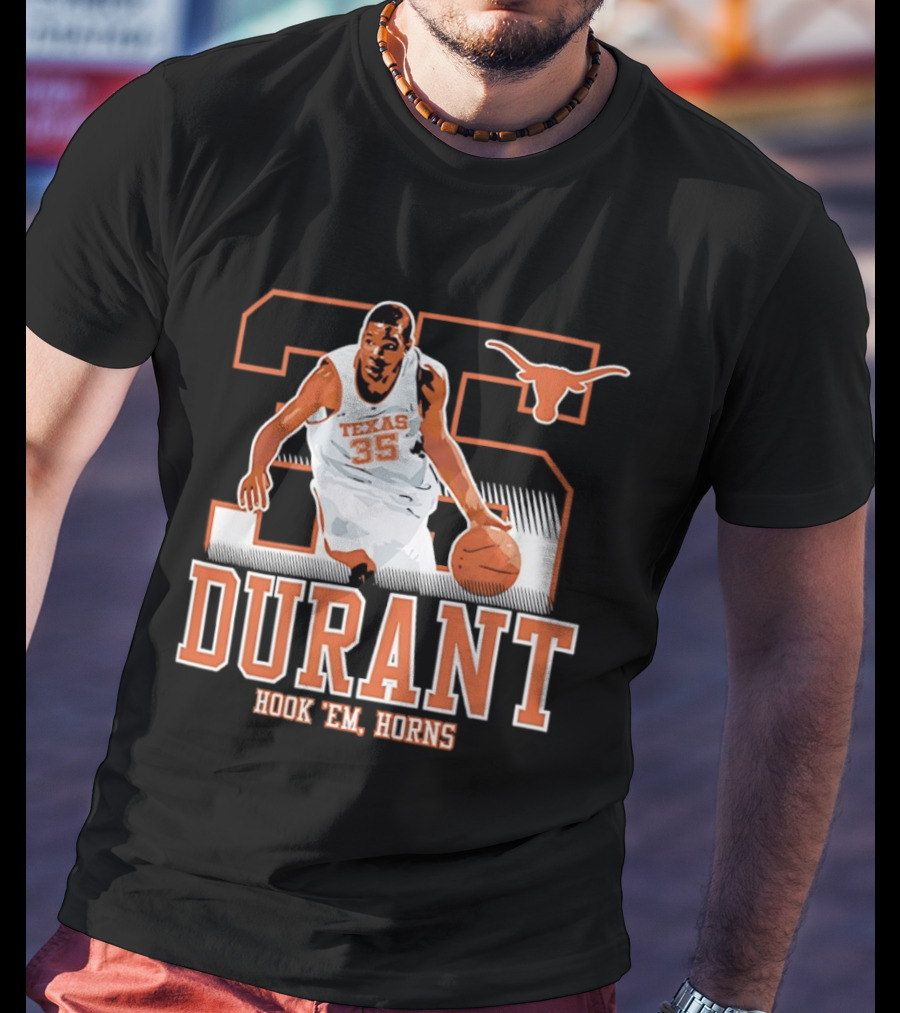 Kevin Durant 35 Texas Hook 'em Horns Longhorns Basketball T-Shirt