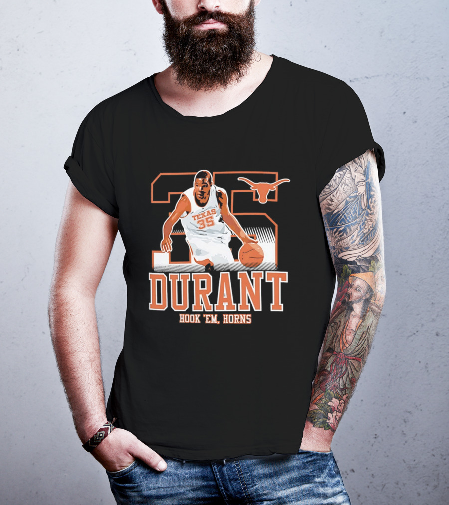 Kevin Durant 35 Texas Hook 'em Horns Longhorns Basketball T-Shirt