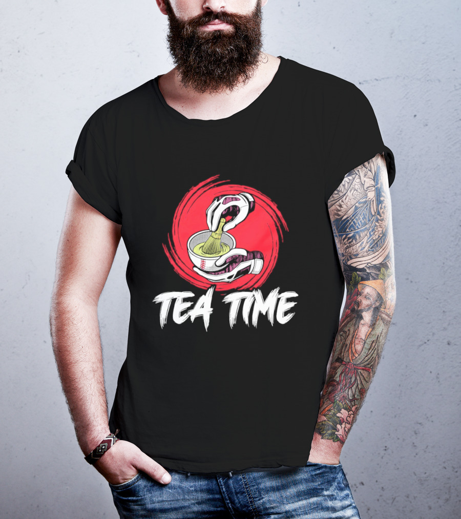 Tea Time Baseball Pouring Sports Fusion T-Shirt