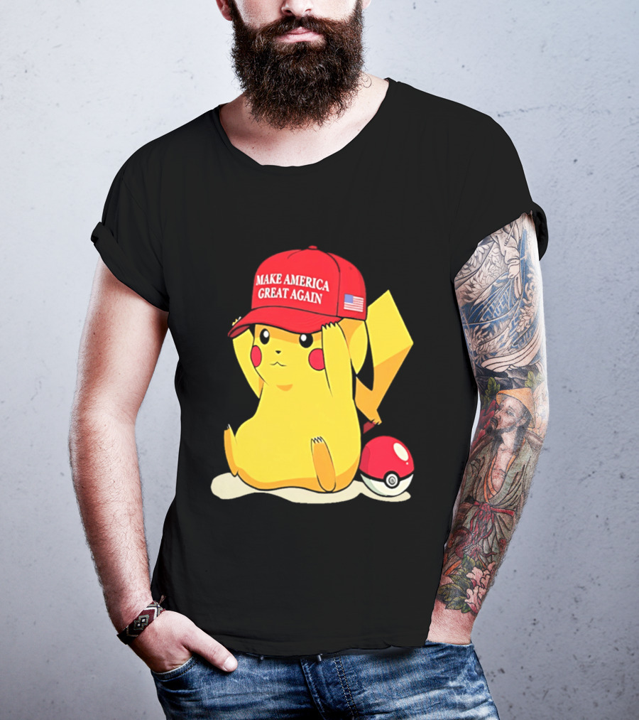 MAGA Pikachu Make America Great Again Hat Pokemon Fan Trend T-Shirt