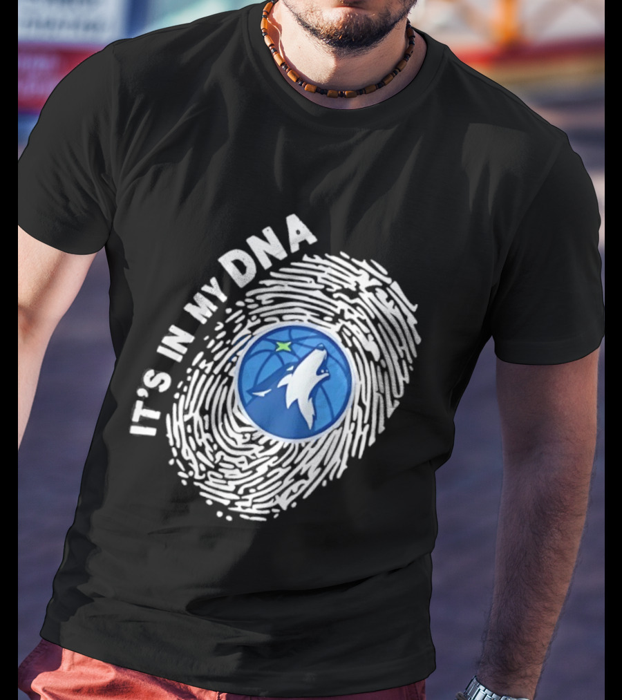 Minnesota Timberwolves It's In My DNA Fingerprint Wolf Basketball T-Shirt