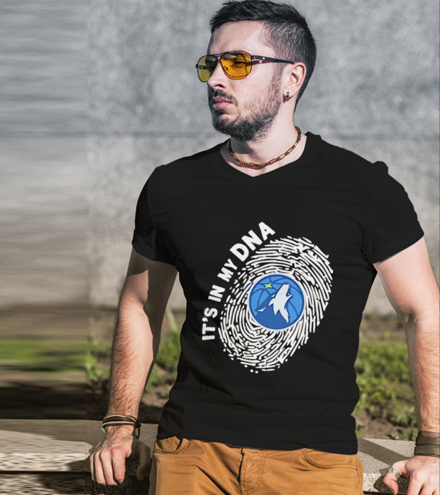Minnesota Timberwolves It's In My DNA Fingerprint Wolf Basketball T-Shirt