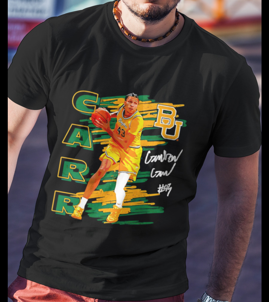 CARR Baylor Basketball Player BU Number 4 Collage T-Shirt