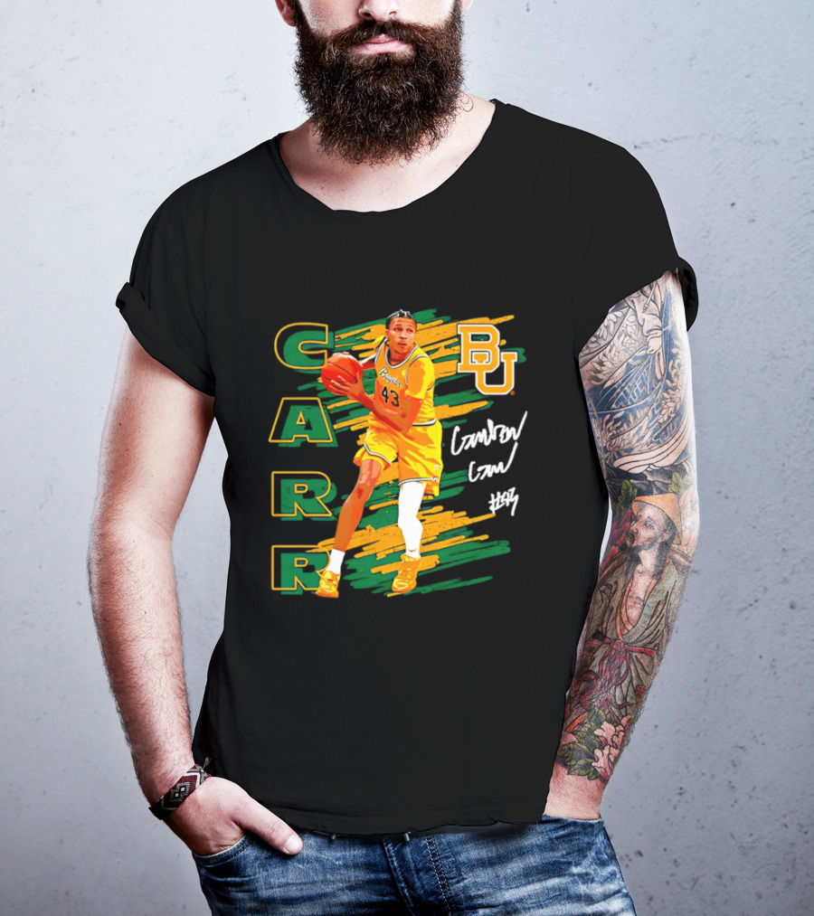 CARR Baylor Basketball Player BU Number 4 Collage T-Shirt