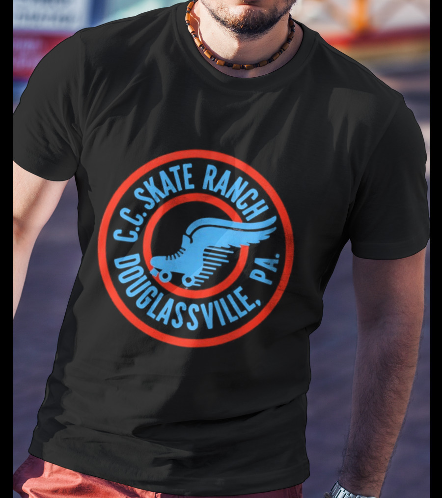 C.C. Skate Ranch Douglassville PA Roller Skate Wings T-Shirt
